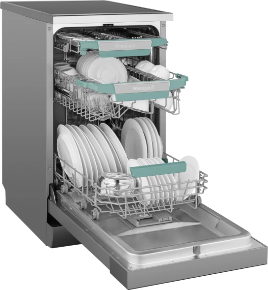 Посудомоечная машина Weissgauff DW 4539 Inverter Touch AutoOpen Inox серебристый (узкая) инвертор