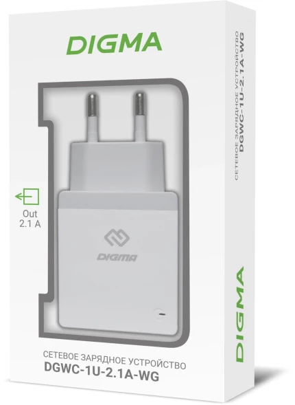 Сетевое зар./устр. Digma DGWC-1U-2.1A-WG 10.5W 2.1A USB универсальное белый