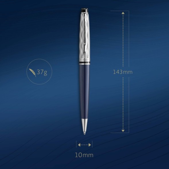 Ручка шариков. Waterman Expert L`Essence du Bleu (CW2166466) LaqBlue CT M син. черн. подар.кор.