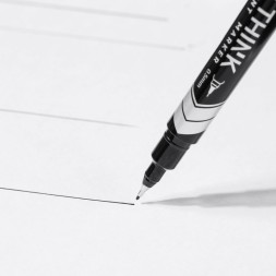 Маркер перманентный Deli EU211-BK Think двойной пиш. наконечник 0.5-1мм черный