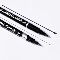 Маркер перманентный Deli EU211-BK Think двойной пиш. наконечник 0.5-1мм черный