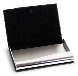 Визитница настольная Deli 7628 кожа искусственная черный