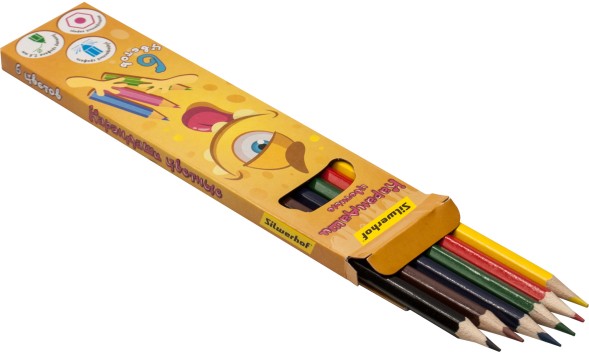 Карандаши цв. Silwerhof Монстрики 2.8мм шестигран. дерево ассорти 6цв. коробка/европод.