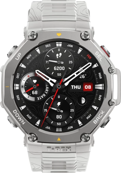 Смарт-часы Amazfit T-Rex 3 A2323 48.5мм 1.5&amp;quot; AMOLED корп.серый рем.серый разм.брасл.:145-210мм (6970100377811)
