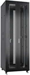 Шкаф серверный Cabeus (ND-05C-42U80/120-BK) напольный 42U 800x1200мм пер.дв.перфор.2ств. задн.дв.перфор.2-хст. 800кг черный 1102мм 131кг 220град. 2055мм IP20 сталь