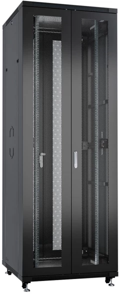 Шкаф серверный Cabeus (ND-05C-42U80/120-BK) напольный 42U 800x1200мм пер.дв.перфор.2ств. задн.дв.перфор.2-хст. 800кг черный 1102мм 131кг 220град. 2055мм IP20 сталь