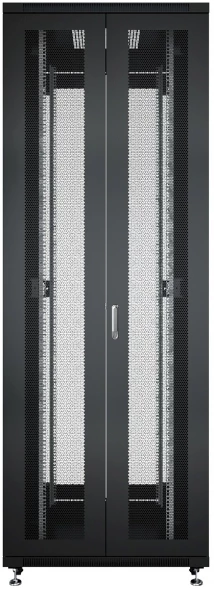 Шкаф серверный Cabeus (ND-05C-42U80/120-BK) напольный 42U 800x1200мм пер.дв.перфор.2ств. задн.дв.перфор.2-хст. 800кг черный 1102мм 131кг 220град. 2055мм IP20 сталь