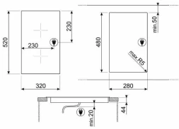 Варочная поверхность Smeg SE232TX1 черный