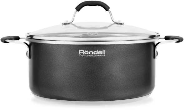 Кастрюля Rondell Stern RDS-019 4.7л. d=24см (с крышкой) т.серый