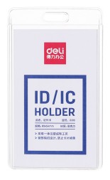 Бейдж для пропуска Deli 8319 54х89мм вертикальный без крепления акрил прозрачный