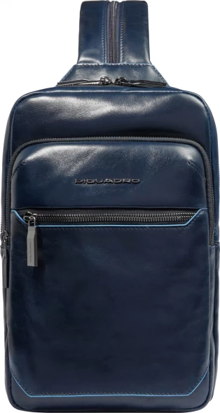Рюкзак слинг мужской Piquadro Blue Square CA6589B2/BLU2 темно-синий натур.кожа