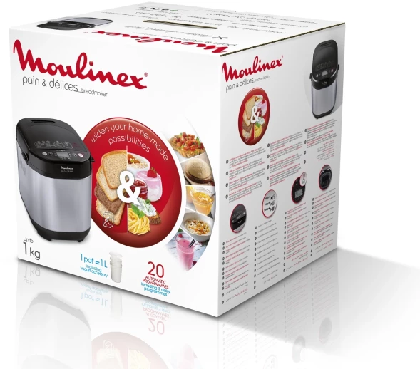 Хлебопечь Moulinex Pain &amp;amp; Delices OW240E30 650Вт серебристый/черный