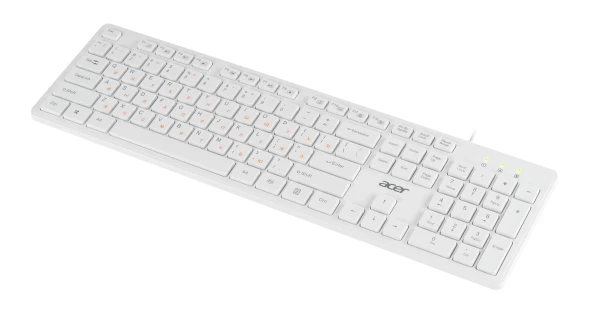 Клавиатура Acer OKW123 белый USB (ZL.KBDEE.00D)