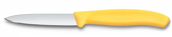 Нож кухонный Victorinox Swiss Classic (6.7608.C1) стальной универсальный для чистки овощей и фруктов лезв.80мм прямая заточка желтый