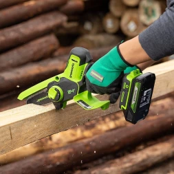 Цепная пила Greenworks G24MCS10 аккум. дл.шины:4&amp;quot;(10cm) 1аккум. 2Ач ЗУ (2008207UA)