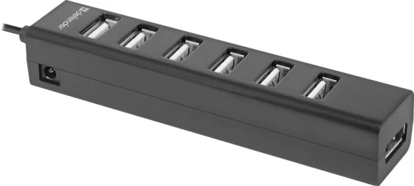 Разветвитель USB 2.0 Defender Quadro Swift 7порт. черный (83203)